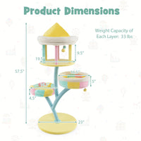 Tangkula Tall Cat Tree, 57.5 Inch Amusement Park Style Cute Cat Tower with Top Open Condo
