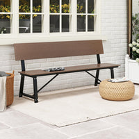 Tangkula 72” Outdoor Bench, Extra Long Patio HDPE Bench for 4 People, 1100 lbs Weight Capacity