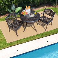 Ensemble de salle à manger Tangkula 5 pièces en aluminium moulé pour terrasse, ensemble de bistrot d'extérieur avec trou pour parasol