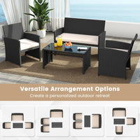 Tangkula Patio Wicker Furniture Set for Backyard