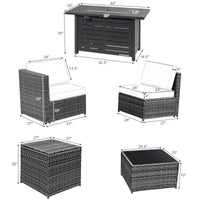 9 Pieces Patio Rattan Furniture Set - Tangkula