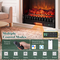 Tangkula 30" WiFi Fireplace Insert Pinewood Set