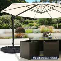 Tangkula Pied de parasol déporté 4 pièces 84 kg, base lestable à eau et sable, support de parasol d'extérieur robuste