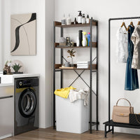 Tangkula Over The Toilet Storage Rack, 3-Tier Bathroom Space Saver w/ 4 Hooks & Adjustable Bottom Bar