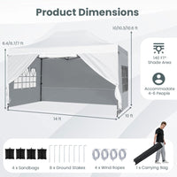 Tangkula Tonnelle Pop-up 3x4,2 m pour Plage, Fêtes, Événements, Camping