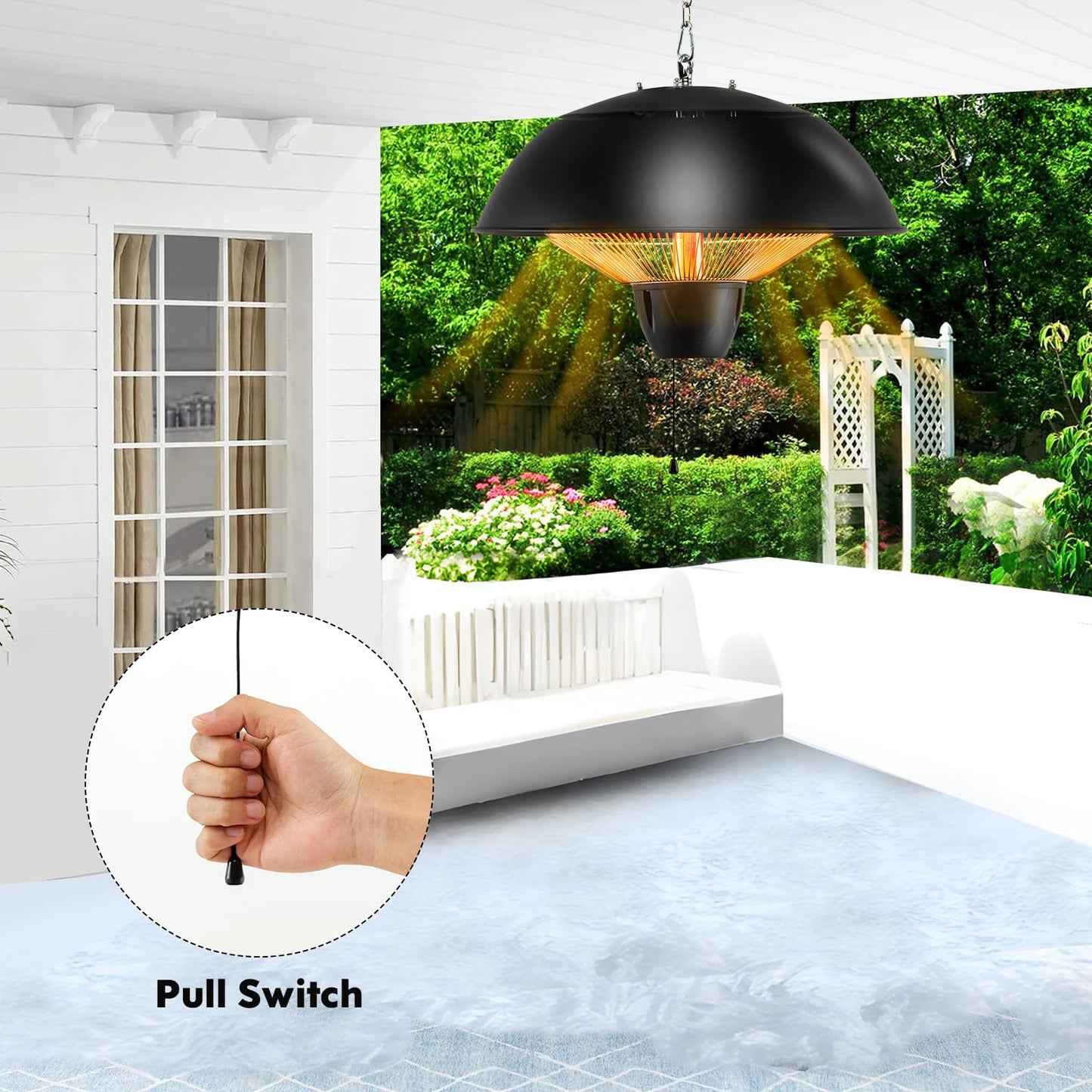 Tangkula 1500W Hanging Patio Heater