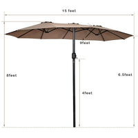 TANGKULA 15 Ft Patio Umbrella Double-Sided Steel