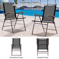 Tangkula Set of 2/4 Patio Folding Dining Chairs