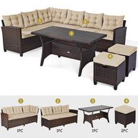Tangkula 5 PCS Patio Furniture Set with Ottoman