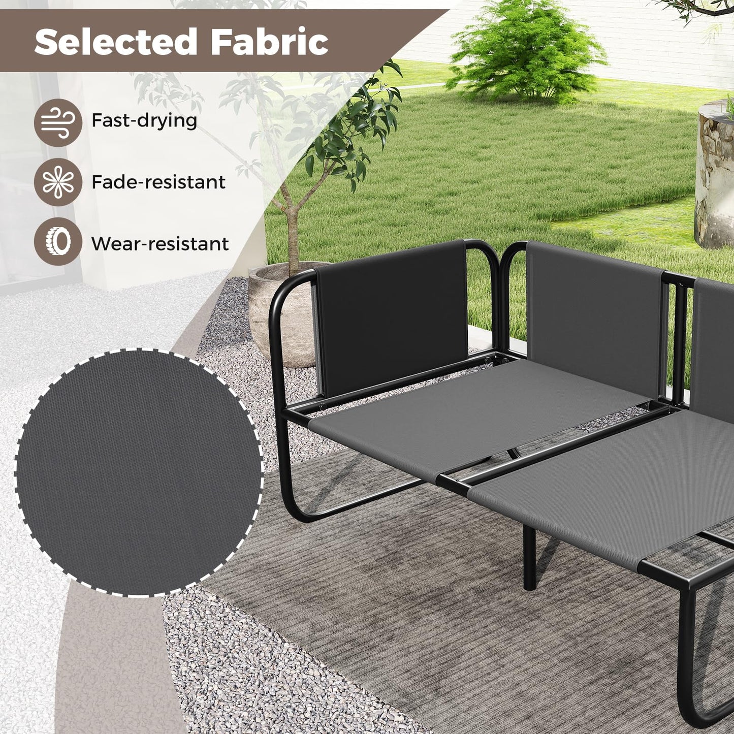 Tangkula  Outdoor Double Chair Furniture for Garden