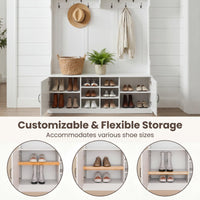 Tangkula 6-in-1 Hall Tree with Coat Rack and Shoe Storage
