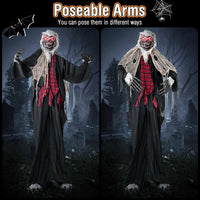 Tangkula 8.2 FT Standing Animatronic Werewolf, Scary Halloween Prop with Howling Sounds