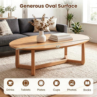 Tangkula 46" Oval Coffee Table for Living Room