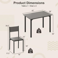 Tangkula  Retro Kitchen Table and Chairs Set for 4