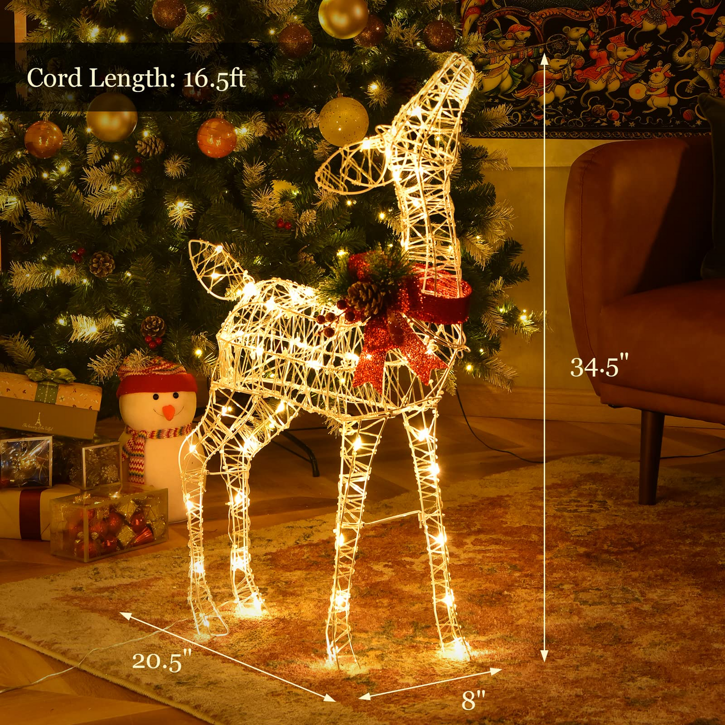 Tangkula Lighted Christmas Reindeer