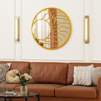 Tangkula 31.5" Large Round Wall Decorative Mirror with Irregular Frame