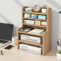 Tangkula 6-Tier Wooden Office Organizer with 2 Removable Shelves for Papers