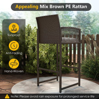 Tangkula 3 Piece Patio Bar Set for Backyard
