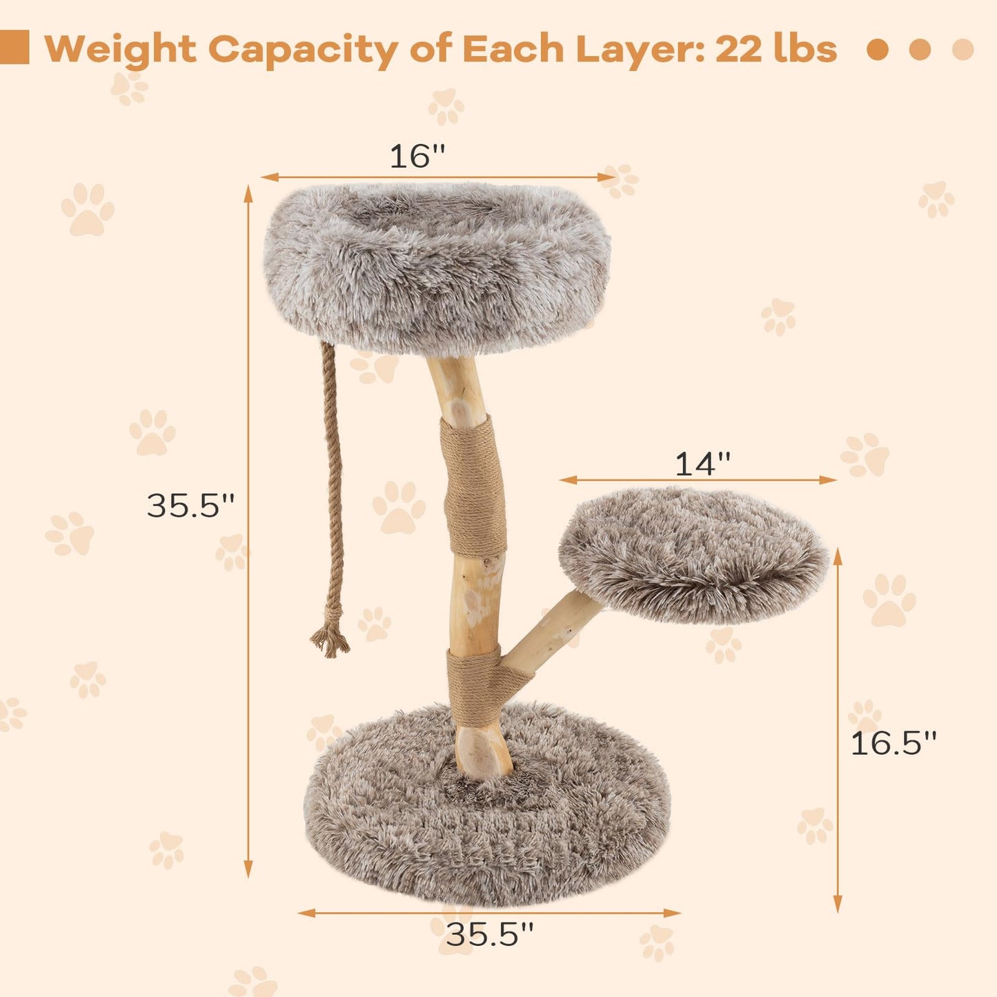 Arbre à chat moderne Tangkula avec poteau à griffer pour chatons d'intérieur