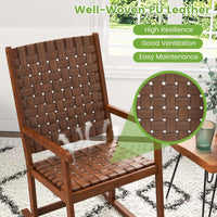 Tangkula Wood Rocking Chair, Indoor Outdoor Rocking Chair, Safe & Smooth Rocking Motion