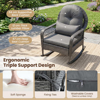 Tangkula Outdoor Wicker Rocking Chair for Porch(1/2)