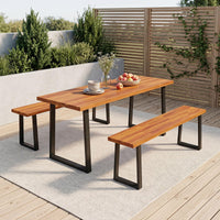 Tangkula Acacia Wood Outdoor Bench(47" x 10.5" x 18",1/2)