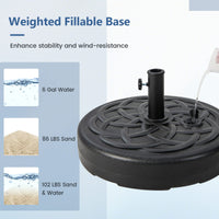 Tangkula Fillable Umbrella Base Stand Water & Sand Filled 102 lbs Heavy Duty Patio Umbrella