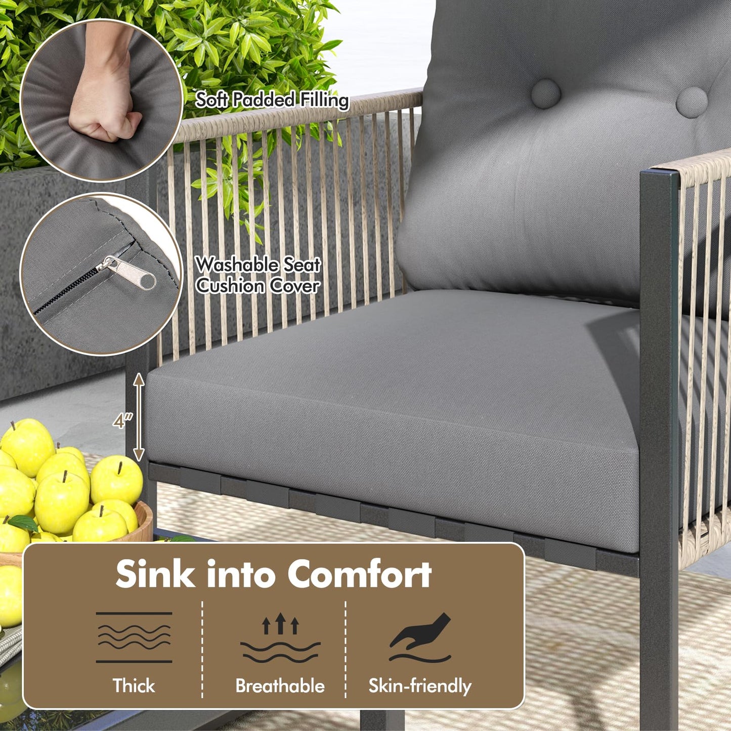 Tangkula 4/8 Pieces Patio Furniture Set