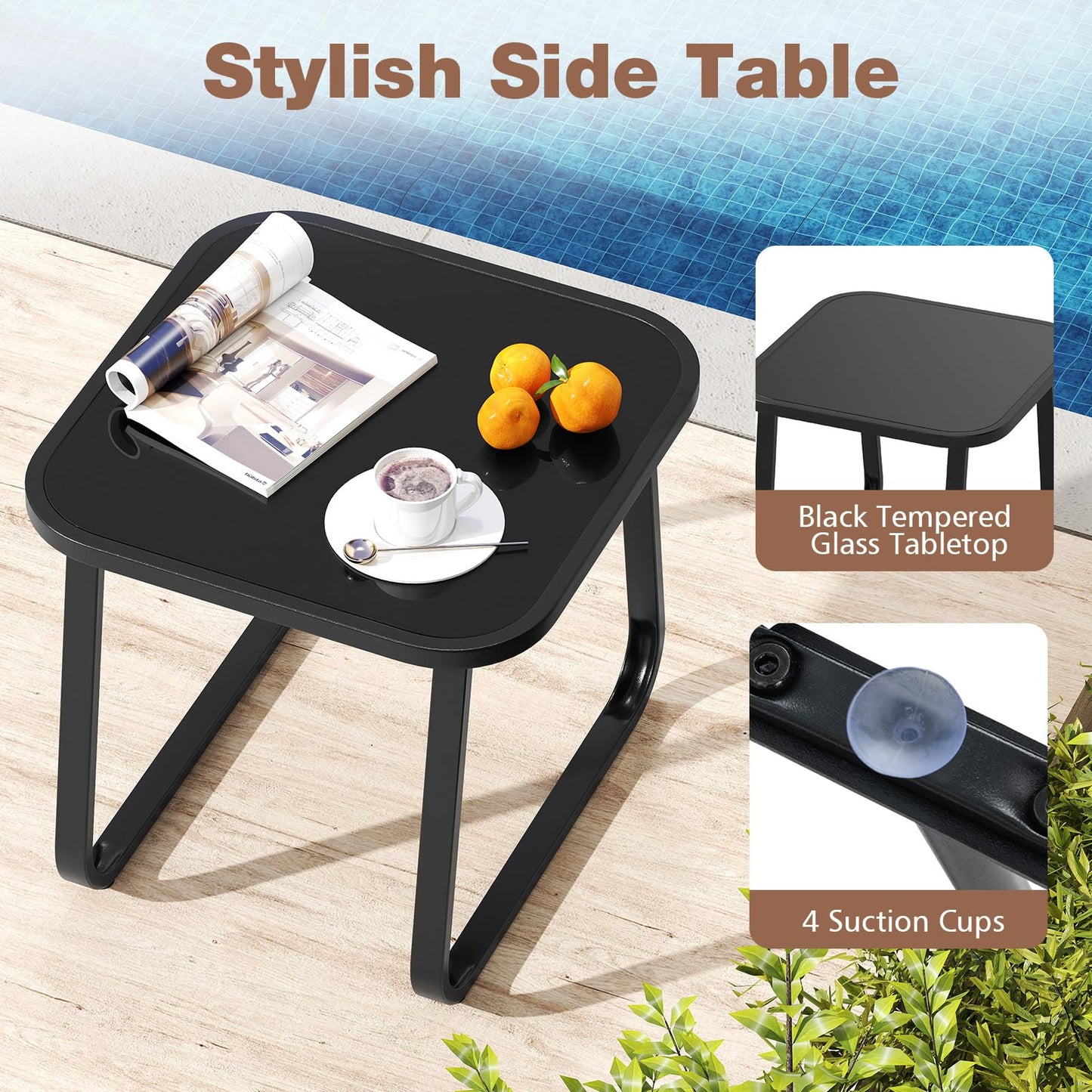 Tangkula 3 Piece Patio Bistro Set