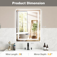 Tangkula Defogging LED Bathroom Mirror