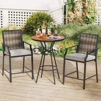 Tangkula Patio Bar Stools（w/Armrest）