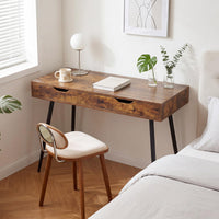 Tangkula Writing Desk w/2 Storage Drawers & 4 Rubber Wood Legs