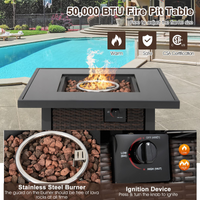 Tangkula 50,000 BTU Propane Fire Pit Table