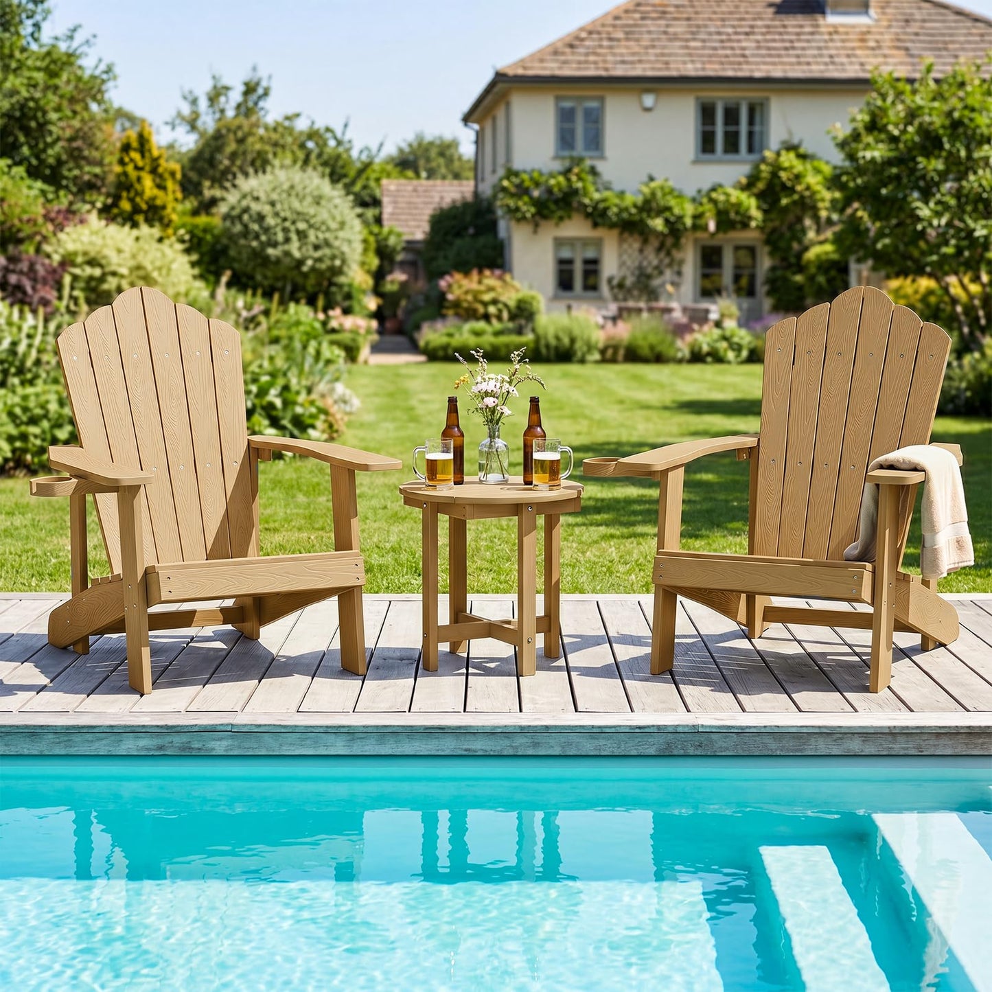 Tangkula Outdoor Side Table HIPS Adirondack Side Table(1/2)