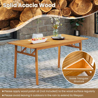 Tangkula 7 Pieces Patio Acacia Wood Dining Set