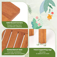Tangkula Wooden Plant Stand Set of 2 for Patio Garden Entryway Front Porch