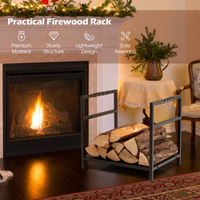 Tangkula Firewood Log Rack, Heavy Duty Firewood Holder with Unique Handle and Raised Feet
