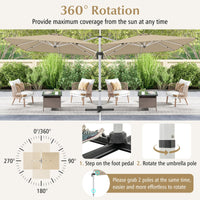 Tangkula 10 ft Square Patio Cantilever Umbrella