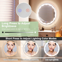 Tangkula 23.5" Round LED Bathroom Mirror