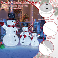 Tangkula 4.1 FT Pre-Lit Xmas 3D Snowman Set with 270 LED Lights