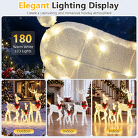 Tangkula 3 PCS Christmas Lighted Reindeer Family Set