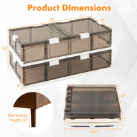 Tangkula 26.5Gal Under Bed Storage Containers for Clothes