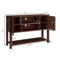 Tangkula TV Stand up to 60 Inches TVs with 2 Side Door Cabinets