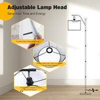 Tangkula Floor Lamp for Living Room with Arc Hanging Shade