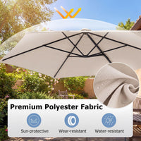 Tangkula 10ft Patio Umbrella with Solar Lights(9.6 x 9.6 x 8 ft)