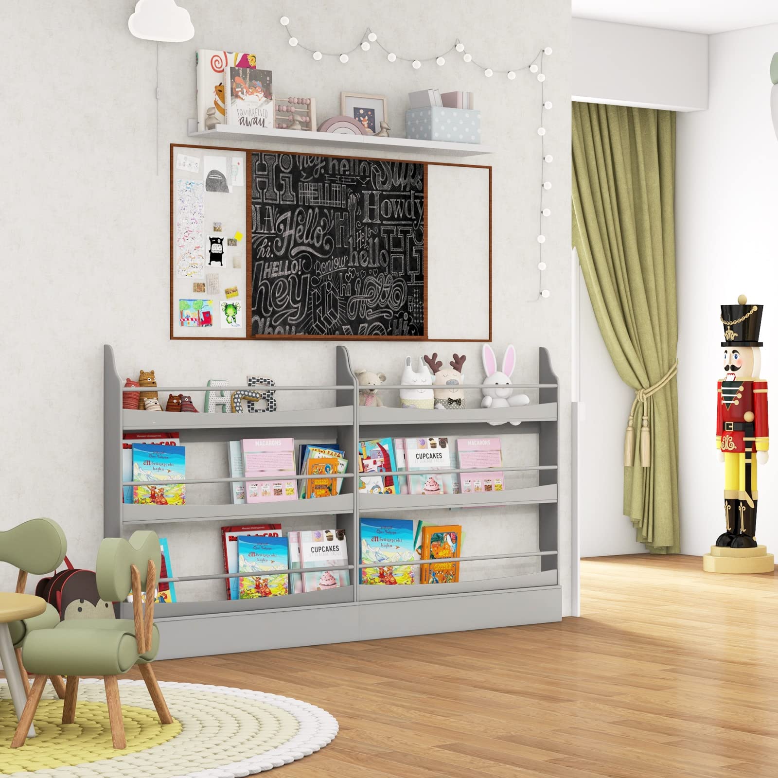 Bookcase Rack Wall for Books & Magazines - Tangkula