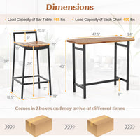 Tangkula 5 Piece Acacia Wood Bar Table Set