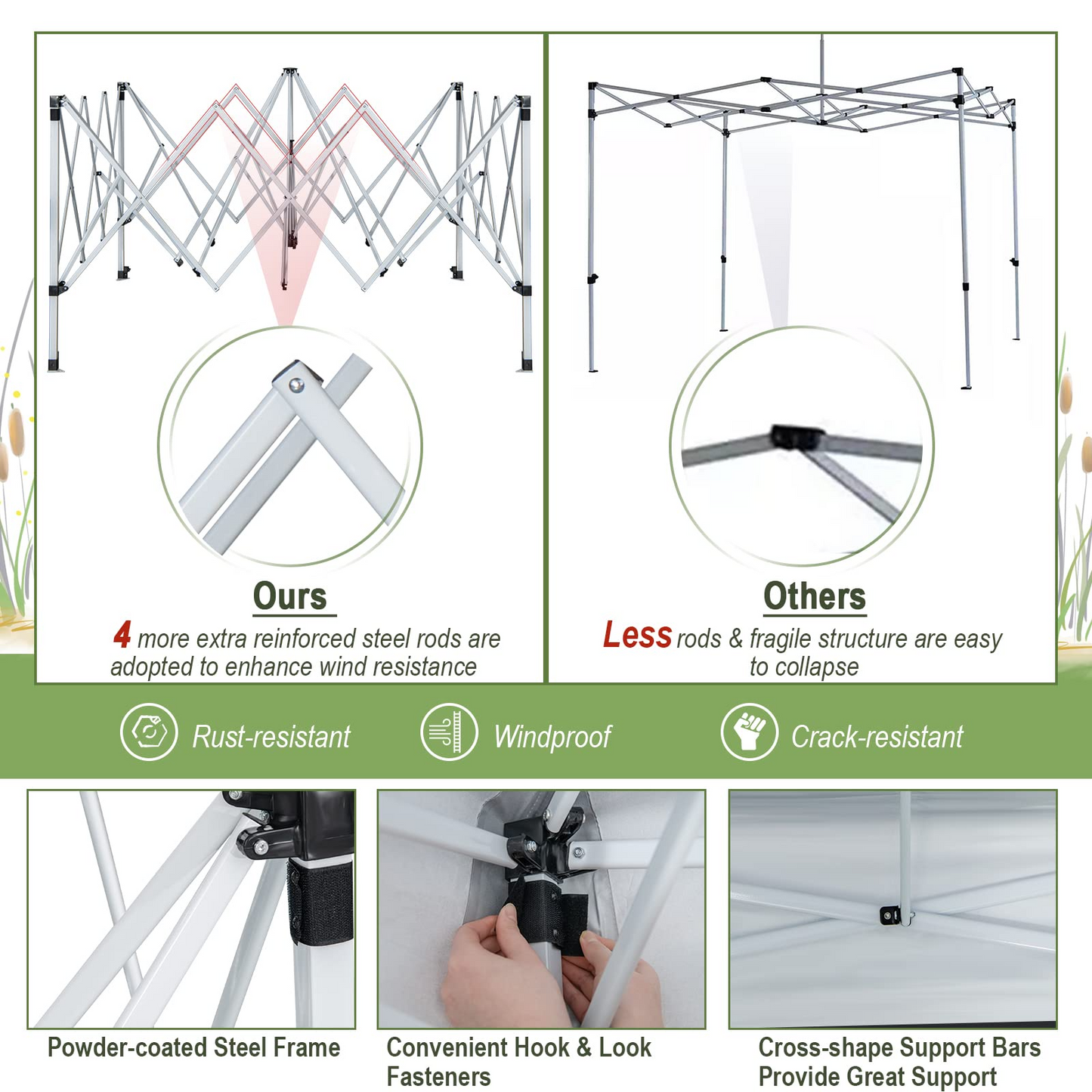 Tangkula 10x10 Ft Pop Up Canopy, Easy Set-up Outdoor Canopy with Center Lock
