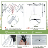 Tangkula 10x10 Ft Pop Up Canopy, Easy Set-up Outdoor Canopy with Center Lock