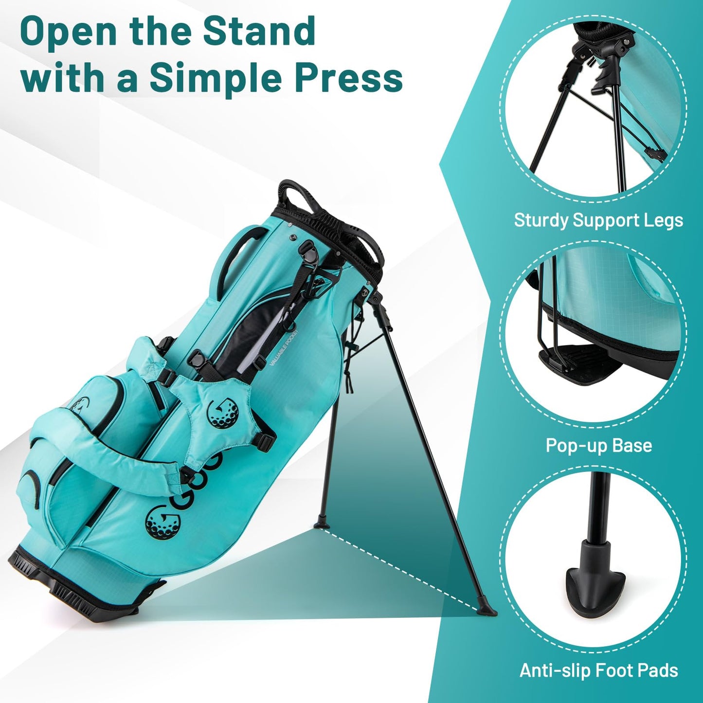 Tangkula Golf Stand Bag w/8 Way Top Dividers